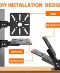 Heavy Duty Bench Grinder Stand With Multi Angle Swivel Top showing adjustable angles for side and upward positions.