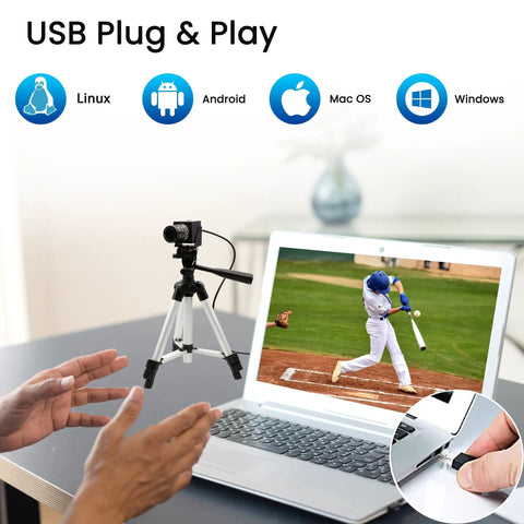 High Speed 1080P 120fps USB Camera For Golf Swing Analysis With 12MP Sensor 4K Capable Manual Focus And 3X Optical Zoom on laptop