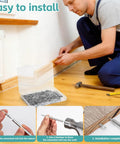 Person using Dual Direction Skirting Nails For Baseboards With Included Sleeve Tool Double Headed Nails Deliver Mark Free Installation