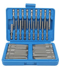 Awesome 50 Piece Extra Long Security Bit Set With Magnetic Holder For Tough Drilling Jobs Featuring Multi Sizes Hex Torq Clutch Spline And Flat Square Bits Perfect Anytime You Need Serious Power And Precision In Your Drill Driver Kit Gear in blue case