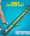 Indoor And Outdoor Golf Putting Mat With Realistic Green Speed And Dual Hazard Velvet Surface Ball Return 8ft Practice Putting Mat