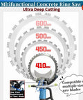Heavy Duty Kickass 8800W Brushless Concrete Ring Saw 270MM with multiple saw blade sizes for ultra deep cutting.