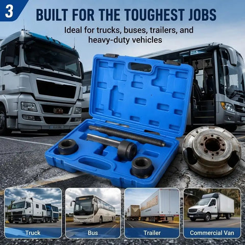 Heavy Duty Dual Wheel Separator Tool For Stuck Hub Removal With One Piece Pusher Ball Bearing Driven Kit in blue case for trucks