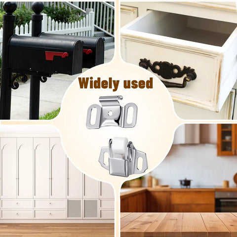 Mailbox Replacement Roller Catch Latch Kit With Screws Hardware DIY Friendly shown in use on various doors