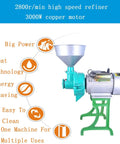Beefy 3000W Powerhouse Commercial Grain Mill And Flour Grinder with large funnel feed and industrial motor.
