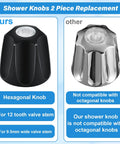 Comparison of Matte Black Shower Knob Set For Verve Tub And Shower Handles 2 Piece Replacement Must Have 12 Tooth 9.5mm