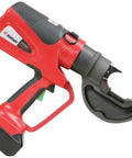 Pro Grade 18 Volt Lithium Ion Battery Hydraulic Cutter One Handed Operation Overmolded Grip cutting tool with ergonomic handle design.