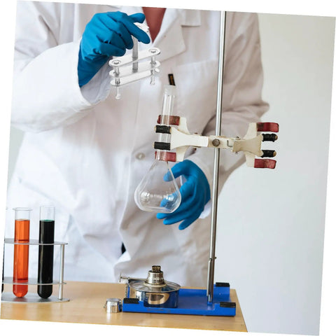 Person in lab coat using Ten Pack Water Stop Clip Tubing Clips With Flow Control And Swivel Screw Clamp in laboratory experiment.