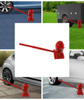 Multi-angle views of the Beefy 30 Ton Hydraulic Bottle Jack Low Profile Stubby Lift Tool in use with various vehicles.