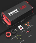 3000W Power Inverter Dc 12V To Ac 120V With Four Outlets Quick Charge Usb Ports Lcd Display, showing cables, user manual, and fuses.