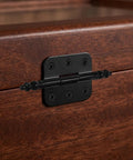 Vintage Iron Hinge Set For Jewelry Boxes And Craft Boxes DIY-Friendly Compact Dark Chest Hardware detail on wood box