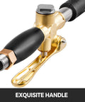 Job Site Ready Three Horsepower Stucco Sprayer With Four Jet Nozzles And Stainless Steel Body close-up of gold and black handle