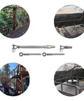 10 Pack 1/8 Inch Cable Railing Kit with 316 Stainless Steel Swageless Tensioners Welded Forks Eye Terminals and Wood Screws