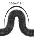 4 Inch Flexible Duct Hose, 12 Foot Black Vent Tube With 4-Layer Aluminum Construction coiled in arch shape, shown with length