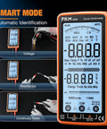 Beast Mode Rechargeable Digital Multimeter Tester With Auto Range TRMS 6000 Counts For AC DC Voltage And Current Temperature Resistance Capacitance Frequency Duty Cycle Continuity Diodes And Non Contact Voltage NCV Tester For Home Tech Projects orange smart multimeter