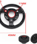 Heavy Duty 48P 83T Hardened Steel Spur Gear Set With 18T 19T 20T 21T Pinions For 1/10 RC Slash Stampede Rustler Bandit VXL XL-5 F-150 SVT Upgrade Parts 1/8 Inch 3.175mm Hole Compatible