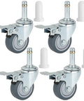 Set Of 4 Beefy 2 Inch Stem Caster Wheels Heavy Duty Swivel Locking Casters Seven Sixteenth Inch Stem Replacement Wheels shown