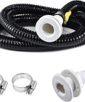 Three Quarter Inch Bilge Pump Hose Kit For Boats With ABS Check Valve, Six Foot Kink Free PVC Hose, Thru Hull Fitting, And Two Pieces 316 Stainless Steel Hose Clamps For Marine Use