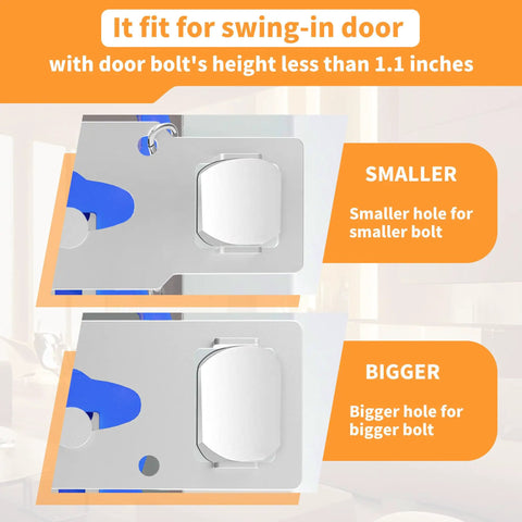 Diagram showing Hotel Safety Portable Door Lock For Inside Use And Privacy Universal Security Jam Lock fitting for swing-in doors