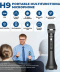 Person using All-in-One Wireless Voice Amplifier With Built-In Microphone For Teaching, Speaking, And Karaoke, 15W Output