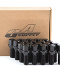 M14x1.5 28mm Shank Wheel Lug Bolts With 17mm Hex Conical Acorn Seats, Complete 20 Piece High Strength Hardware Kit Built Tough For Hot Rods Trucks And Beast Mode Street Cruisers with black finish