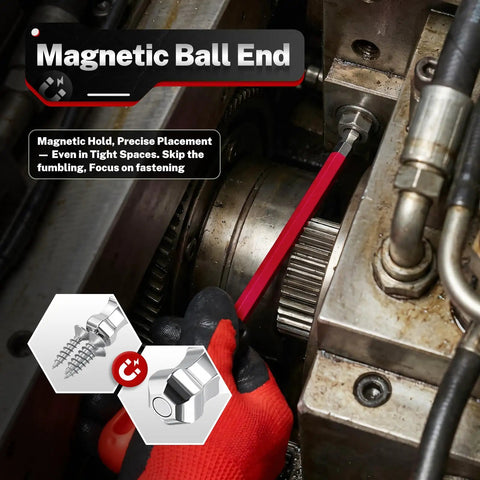 All In One Allen Wrench Set SAE Metric Torx Magnetic Ball End T Handle 27 Piece Kit For Home Auto DIY Pros Includes Magnetic Ball End Easy Grip Precise Hex And Torx Fit Heavy Duty Construction Magnetic Tip Keeps Bits In Place used on a bolt