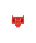 Close-up of red block-out from RJ45 Jack Module Block Out Kit No Fuss With 100 Red Block Outs And 5 Black Removal Tools Durable Polycarbonate Security Cover Prevents Unauthorized Access And Saves On Network Downtime