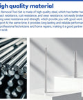 Steel Pin Punch Set With 3/16 Inch Extra Long Pin Punch, includes 7/8 and 3.15 inch long punches displayed on white surface.