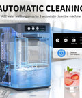 Heavy Duty Countertop Nugget Ice Maker Spits Out Chewable Ice Fast With Built In Water Tank And Hassle Free Self Clean Feature with self-cleaning display.