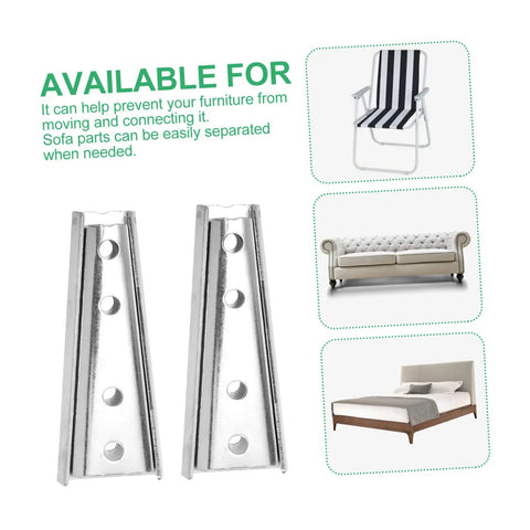 Heavy Duty Iron Sofa Connectors Four Pair Interlock Brackets For Sectional Furniture Anti Wobble Joiners Keep Your Couch Locked Tight No More Slipping Or Loose Sections Enjoy A Rock Solid Living Room Setup Quick Install Hardware