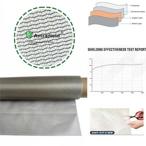 Faraday Shielding Mesh Window Fabric With Nickel Copper Conductive Grid That Blocks EM Transparent Clear Gauze Tulle demonstration