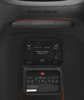 Back view of Stage 320 Portable Party Speaker showing control panel and branding details