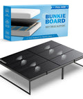 Heavy Duty Full Size Bunkie Board Two Piece Split Design, 54x75 inches, black support board for mattress stability.