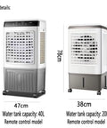 Portable Air Cooler With 40L Water Tank And 3 Speeds Plus 120 Degree Oscillation showing size details of two models side by side