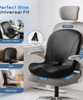 Premium Memory Foam Car Seat Cushion With Napa Leather ergonomic design for universal fit on chairs and sofas, featuring anti-slip straps.