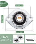 Top view of Pillow Block Bearing With Three Quarter Inch Bore, 304 Stainless Steel Housing, Set Screw Lock, shown with dimensions.