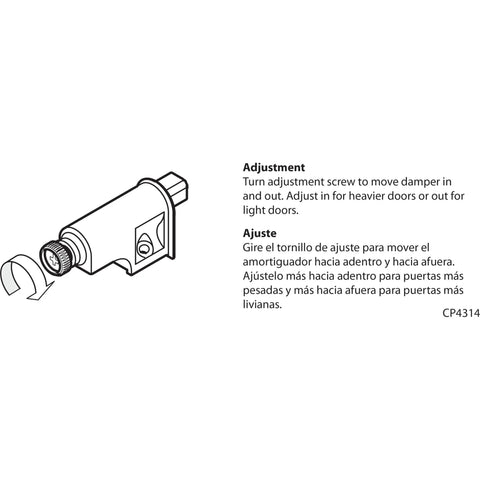 Premium Soft Close Cabinet Door Dampers 5 Pack With Nickel Plated Adjustable Hinge Buffers For Frameless And Face Frame Cabinets showing adjustment instructions for optimal use.