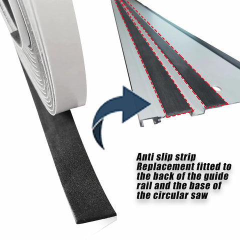 Slip Resistant Guide Rail Strip Replacement For Festool Rails Self Adhesive Anti Skid Bar 220 Inch Long Black Durable Upgrade