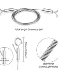 Adjustable Stainless Steel Hanging Wire Set 2 Piece Mirror Frame Kit 2m Long No Tools Needed 1.5mm Rope Heavy Duty