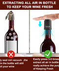 Image showing Two Pack Real Vacuum Wine Stoppers Keep Wine Fresh Longer, Reusable Preserver To Suck Air Out demo on wine bottle