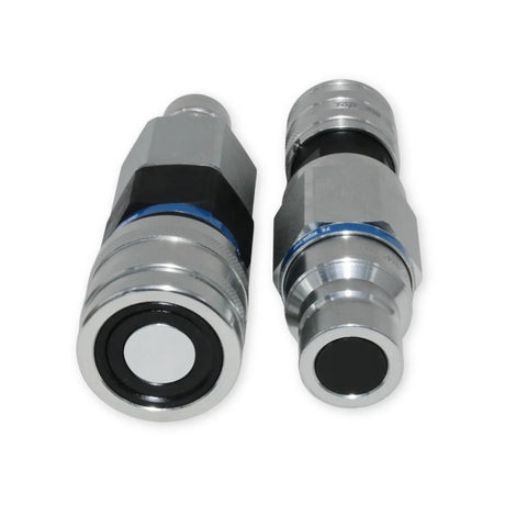 Flat Face Hydraulic Coupler Adapter Set Converts Half Inch Body To Three Quarter Inch Body ISO 16028 Heavy Duty Quick Connect