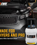 10.5 Liter Oil Extractor Pump For Engine Fluids Dual Manual And Pneumatic Power shown next to a car for DIY garage maintenance.