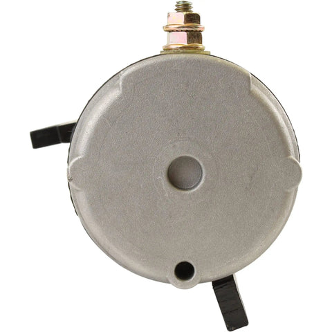 End view of 12V Marine Starter Replacement for Evinrude Outboards, 9-Tooth PMDD, CCW Rotation, Fits E40EC E40EL E40RC E40RL E40TEC E40TEL