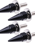 Hella Dope 4 Pack Spiked License Plate Bolts And Tough Frame Screws For Your Badass Ride Made From Solid Stainless Steel And Aluminum Alloy In Gloss Black