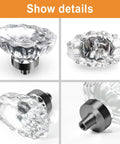 Crystal Cabinet Knobs 8 Pack Vintage Oval Flower Design Matte Black Base Crystal Glass Drawer Knobs For Cabinets Dresser Kitchen Cupboard Bathroom Lookin Slick Easy Install Hardware in multiple angles
