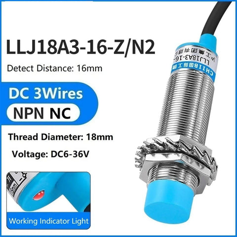 Long Detect Distance M18 Inductive Proximity Sensor Switch 3 Wire NPN PNP DC Output For Industrial Automation And Machinery LLJ18A3 16