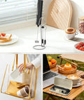 Rechargeable Handheld Milk Frother With Stand, USB C Charge, 3 Speeds And 3 Heads, Travel Case Included.