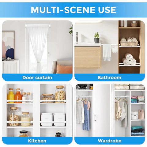 Multi-scene use of 2 Pack Small Spring Tension Curtain Rods 8 To 12 Inch No Drill For Slim Windows Cupboards And Closet Sidelights