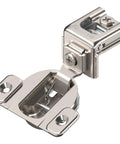 Soft Close Cabinet Hinge With Blumotion For One And One Quarter Inch Overlay 110 Degree Opening Nickel Plated Steel Nickel Finish