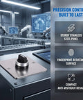 Rock Solid Three Position Rotary Switch With Brushed Stainless Steel One Hole Panel Plate For Cleanroom Medical Labs And Busy Workshop Setups Provides Smooth Handling And Zero Hassle, showcasing a sturdy stainless steel panel.